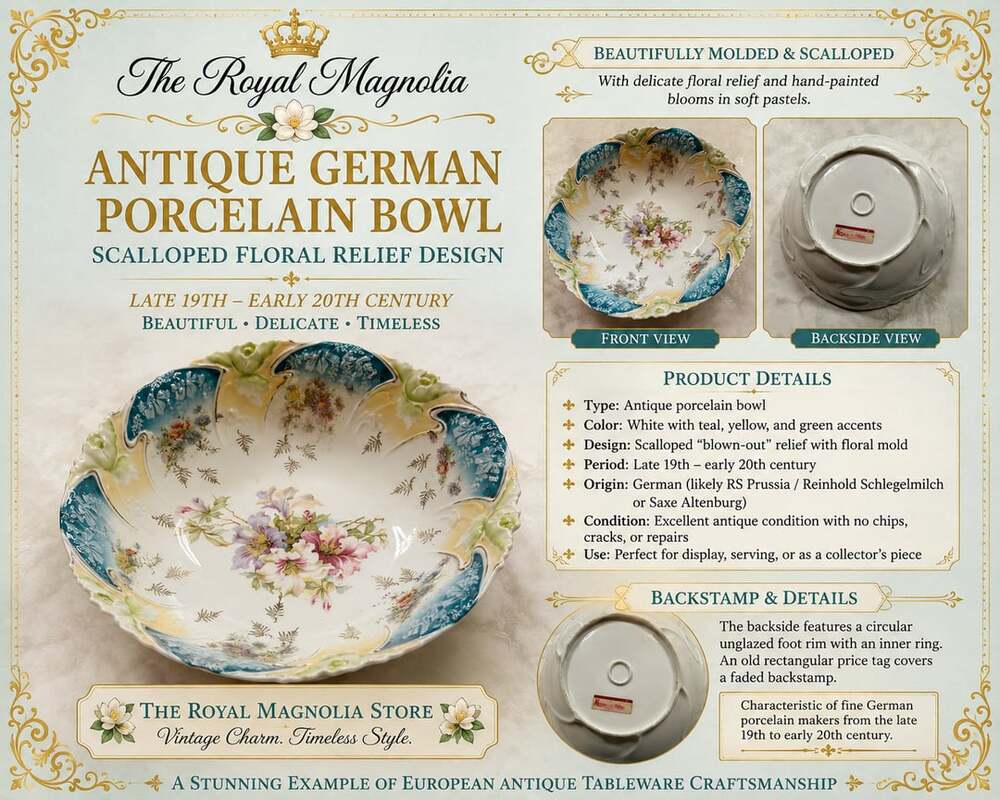 Antique Bavarian Germany serving bowl